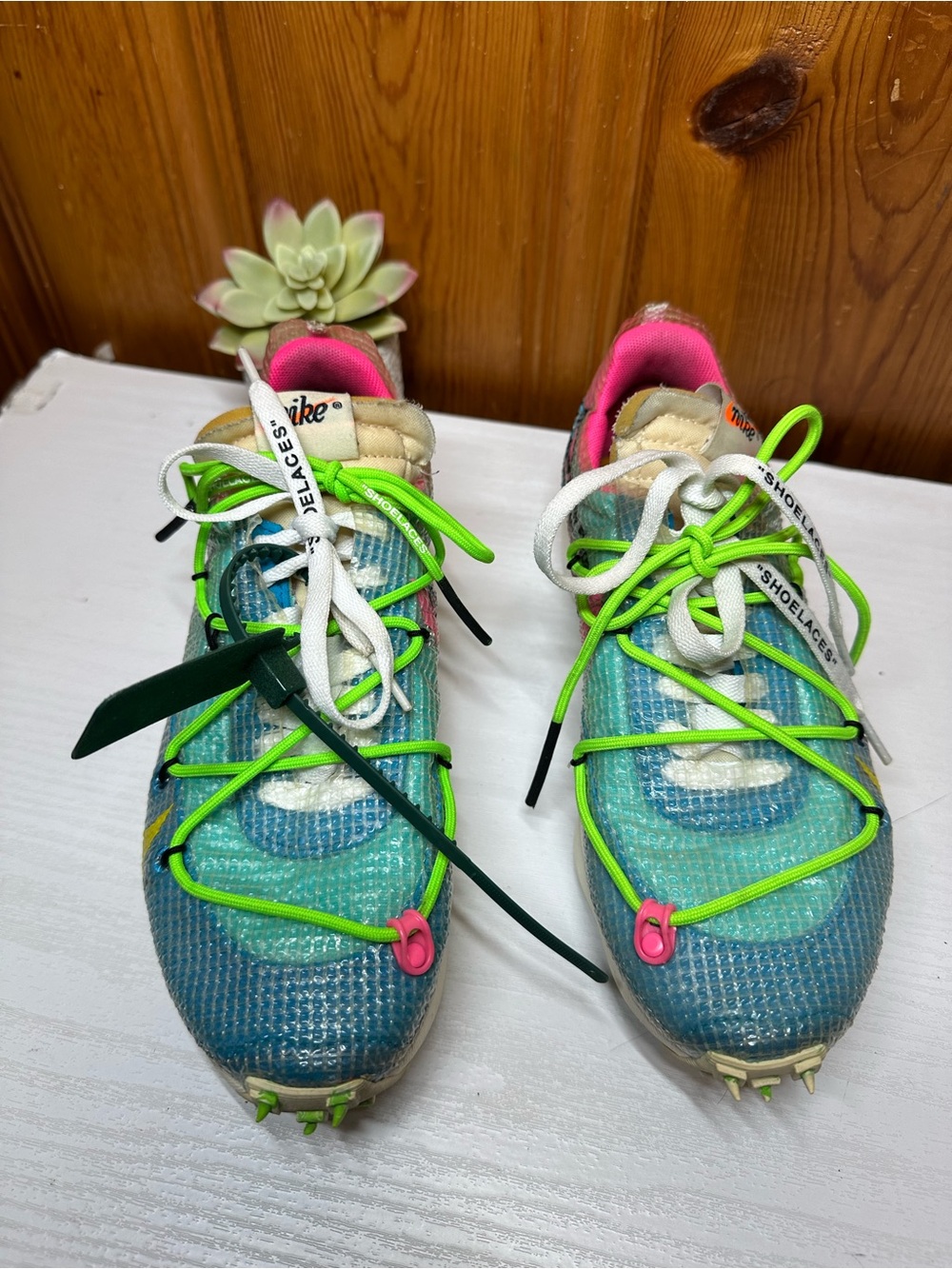 Nike Teal Mesh Track Spikes with Neon Green & Pink Accents